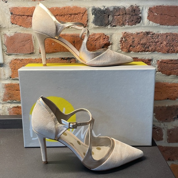 Blush Suede & Rose Gold Boden Heel - Picture 3 of 7